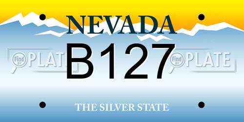 B127 Nevada License Plate
