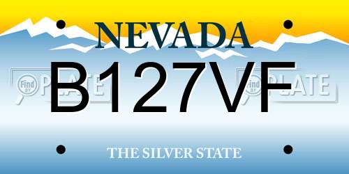 B127VF Nevada License Plate