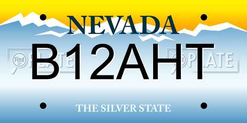 B12AHT Nevada License Plate