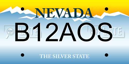 B12AOS Nevada License Plate