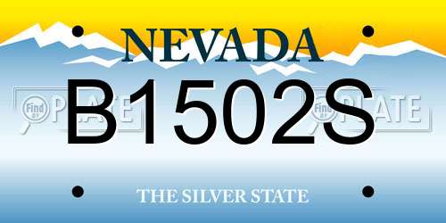 B1502S Nevada License Plate
