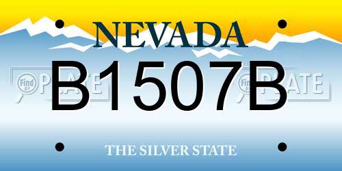 B1507B Nevada License Plate