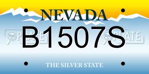 B1507S Nevada License Plate