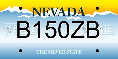 B150ZB Nevada License Plate