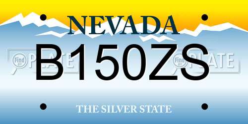 B150ZS Nevada License Plate