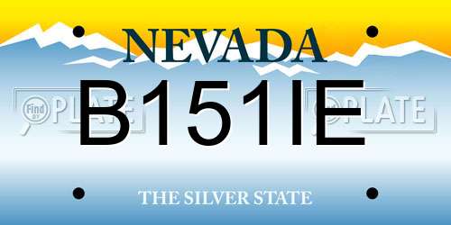 B151IE Nevada License Plate