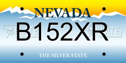 B152XR Nevada License Plate
