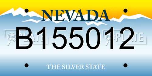 B155012 Nevada License Plate