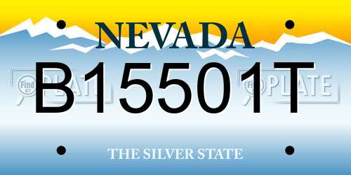 B15501T Nevada License Plate