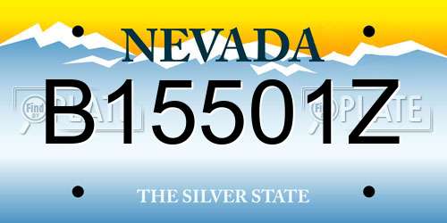 B15501Z Nevada License Plate
