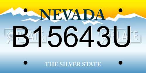 B15643U Nevada License Plate