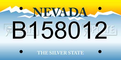 B158012 Nevada License Plate