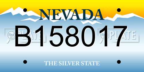 B158017 Nevada License Plate