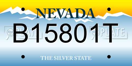 B15801T Nevada License Plate