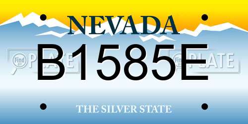 B1585E Nevada License Plate