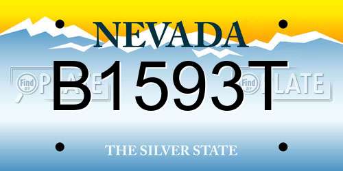 B1593T Nevada License Plate
