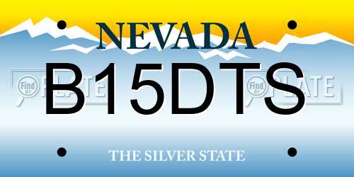 B15DTS Nevada License Plate