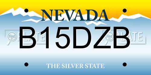 B15DZB Nevada License Plate