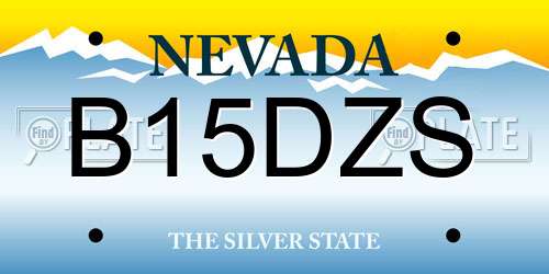 B15DZS Nevada License Plate