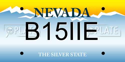 B15IIE Nevada License Plate