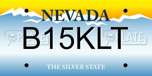 B15KLT Nevada License Plate