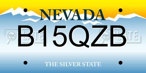 B15QZB Nevada License Plate