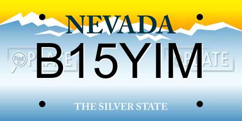 B15YIM Nevada License Plate