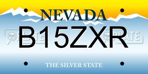 B15ZXR Nevada License Plate
