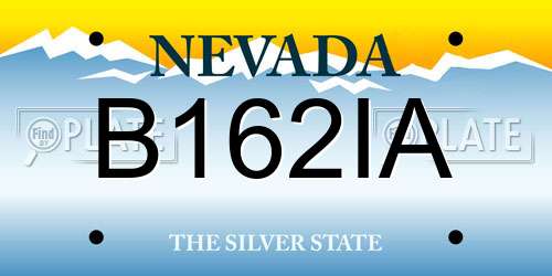 B162IA Nevada License Plate