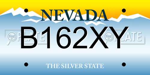 B162XY Nevada License Plate