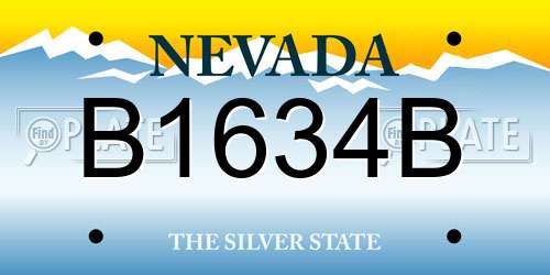 B1634B Nevada License Plate