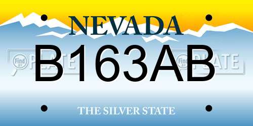 B163AB Nevada License Plate