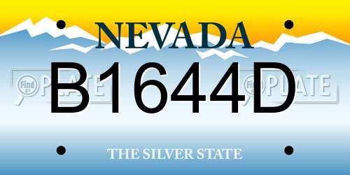 B1644D Nevada License Plate