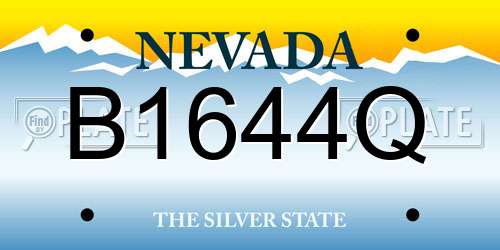 B1644Q Nevada License Plate