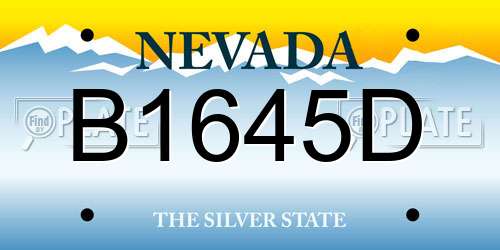 B1645D Nevada License Plate