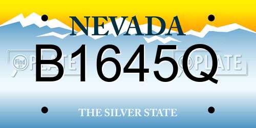 B1645Q Nevada License Plate