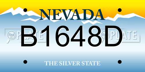 B1648D Nevada License Plate