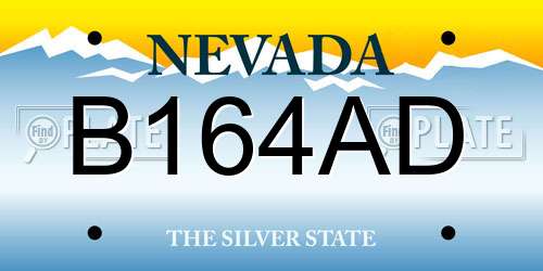 B164AD Nevada License Plate