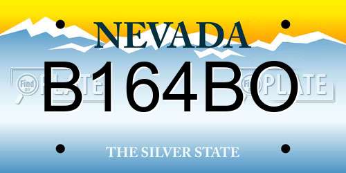 B164BO Nevada License Plate