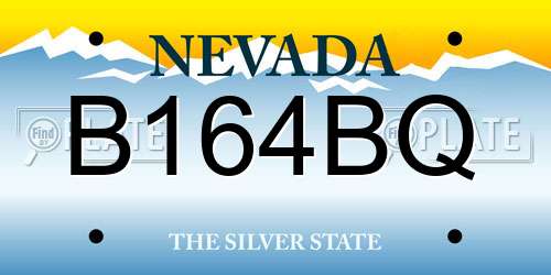 B164BQ Nevada License Plate