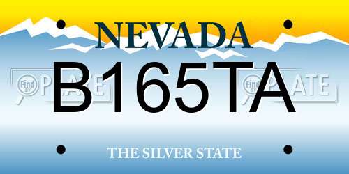 B165TA Nevada License Plate