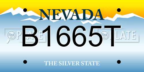 B1665T Nevada License Plate