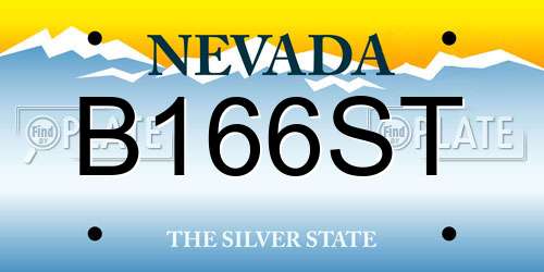 B166ST Nevada License Plate
