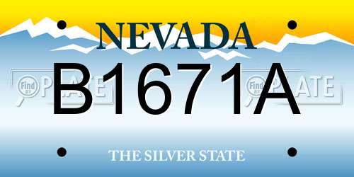 B1671A Nevada License Plate