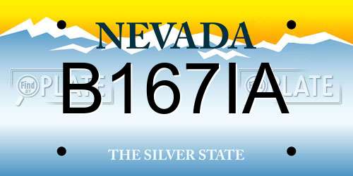 B167IA Nevada License Plate