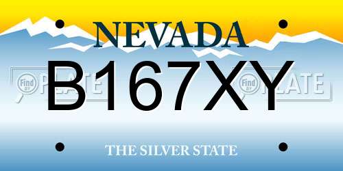 B167XY Nevada License Plate
