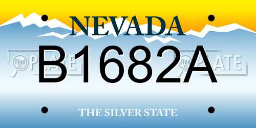 B1682A Nevada License Plate