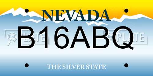 B16ABQ Nevada License Plate