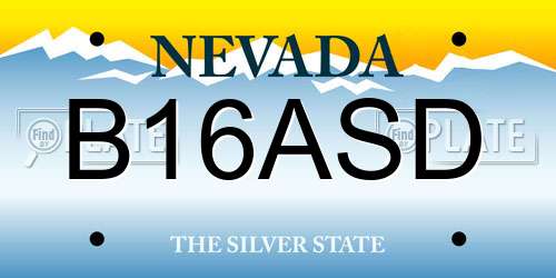 B16ASD Nevada License Plate