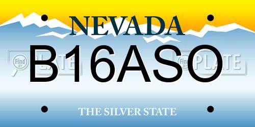 B16ASO Nevada License Plate